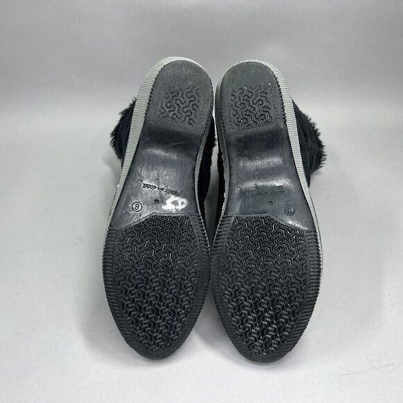 Sears Boots Women's 8 Vintage Black Rubber Insulated Outdoor Winter Rain Boots - Picture 9 of 11